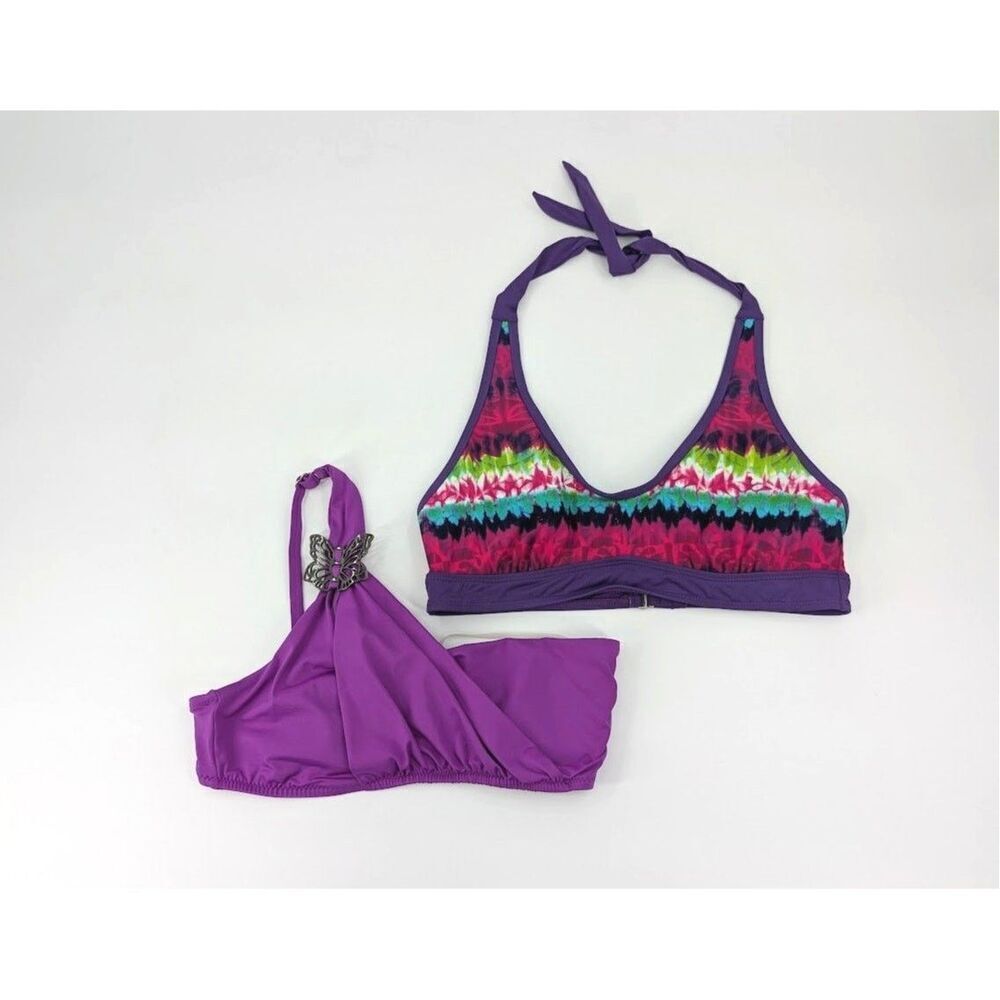 2‎ Bikini Top Medium Purple Athleta / Becca x Rebecca Virtue Butterfly Hardware